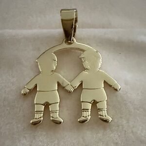 18k Gold Plated Pendant with Two Figures